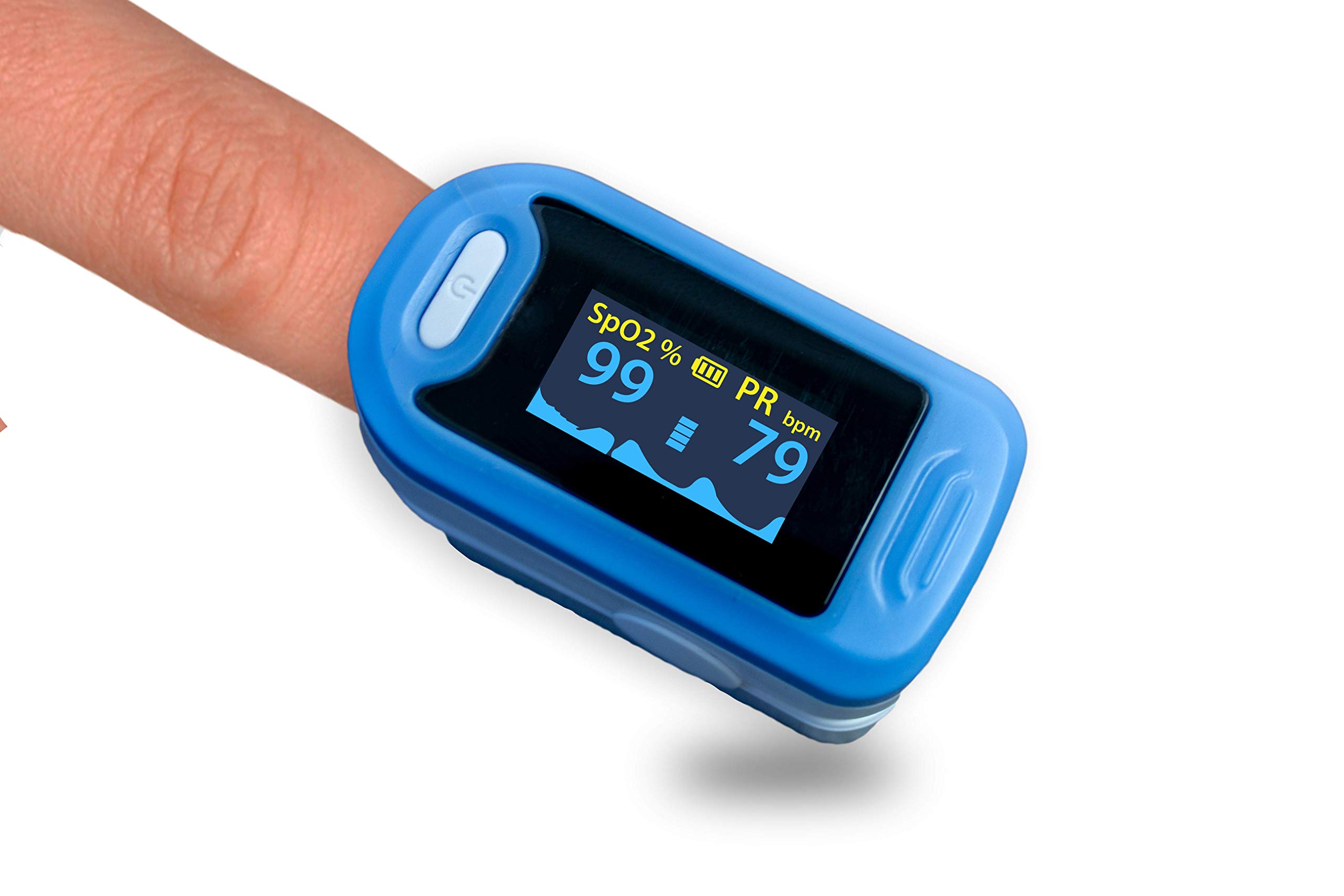 Mobiclinic®, Pulsioxímetro de Dedo, Oxímetro Pulso, Digital, PY-04, Preciso y Fiable, No Invasivo, Pulsómetro con Pantalla Led, Frecuencia Cardíaca, Medición Spo2, Azul
