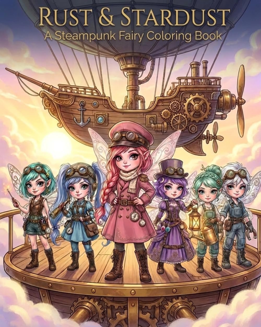 Rust & Stardust: A Steampunk Fairy Coloring Book