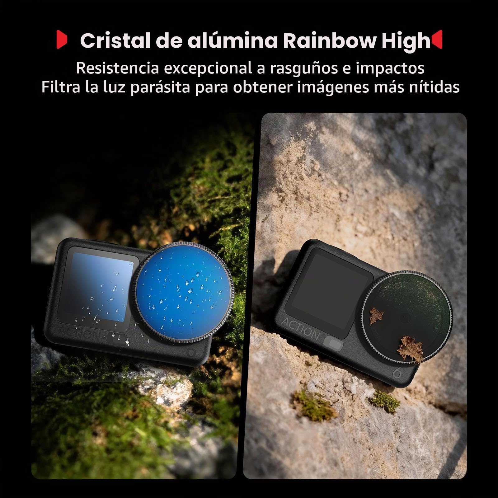 SMALLRIG Kit de Filtros ND para DJI Osmo Action 6, CPL ND8 ND16 ND32, Filtros de Densidad Neutra Polarizados con Cubierta de Silicona, Vidrio Óptico HD - 5895