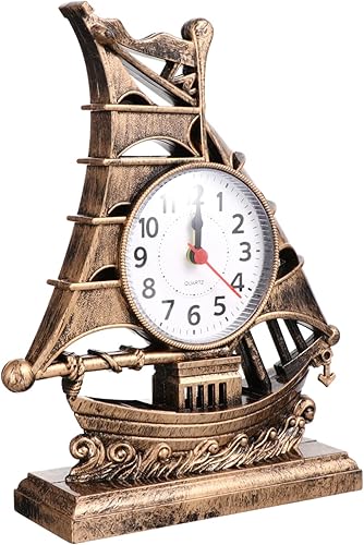 IMIKEYA Reloj despertador Vintage Decoración para el hogar Decoración de mesa Modelos de metal La Oficina Adornos Náutico Reloj de Escritorio