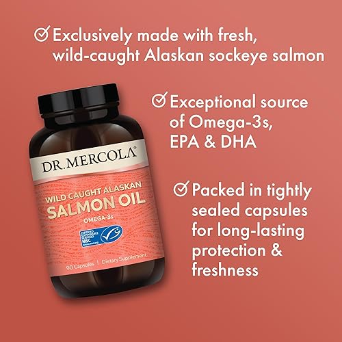 Miniatura 4 de Dr. Mercola Aceite de salmón salvaje de Alaska, 30 porciones (90 cápsulas), omega-3, suplemento dietético, apoya la función cerebral saludable y