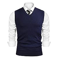 iClosam Gilet da Uomo Maglione da Uomo Inverno Gilet V-Collo Cotone Casual Pullover
