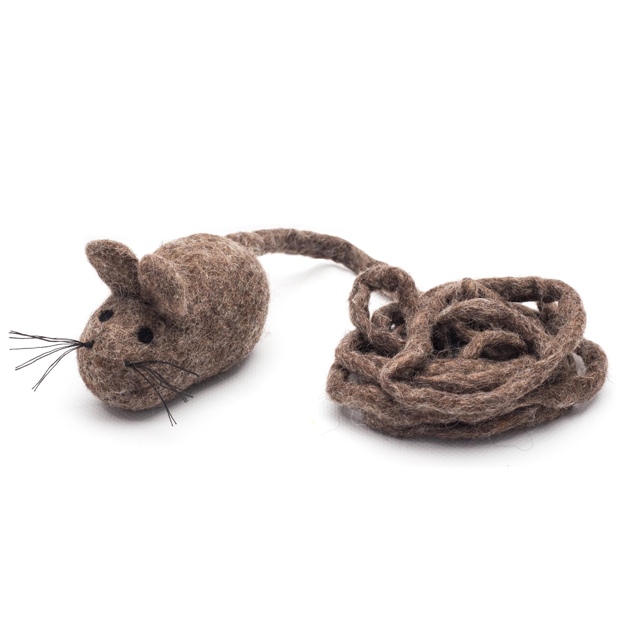 Glaciart One Felt Mouse Cat Toy – Soft Fuzzy Enrichment 100% Natural Wool - Interactive Catnip Play Cat Toy Set - Safe for Pets, Non-AZO Colored Dyes