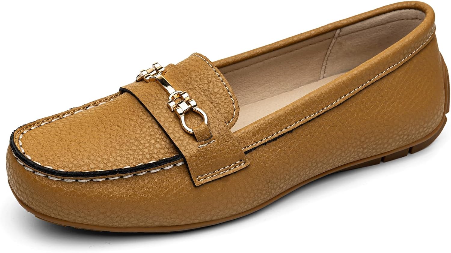 Loafers for Women Comfort Leather Loafers Cute Slip On Business Casual Dress Shoes Lightweight Work Flats Driving Mocs Walking Shoes for Women - Image 3