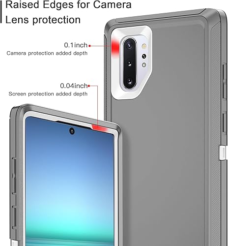 Miniatura 3 de I-HONVA Funda para Galaxy Note 10 Plus a prueba de golpes, a prueba de polvo y caídas, 3 capas de protección de cuerpo completo sin protector de