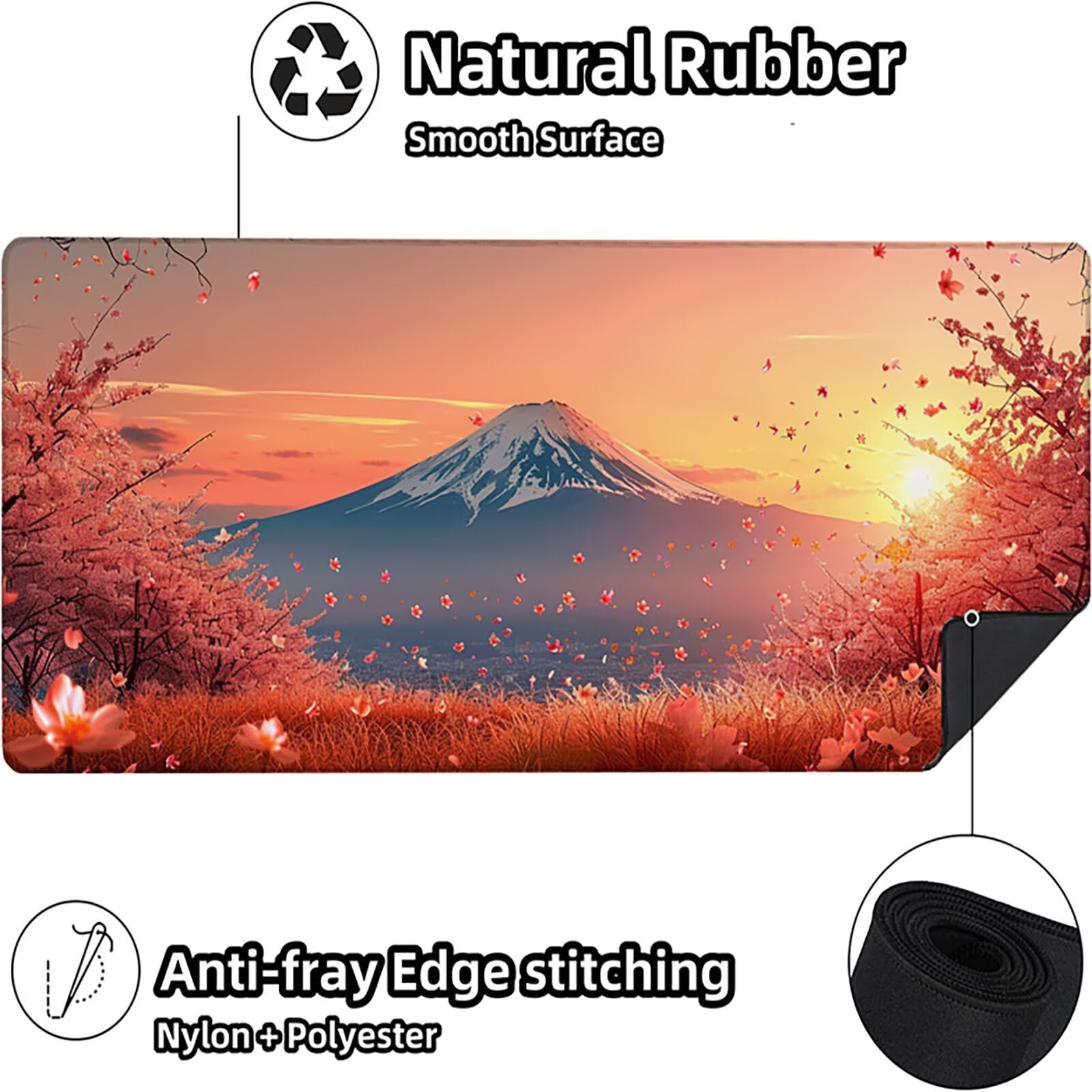 áRbol De Flor De Cerezo Alfombrilla Ratón Gaming XXL 1500 x 800 mm, Alfombrilla Gaming Rosa Mousepad con Base de Goma Antideslizante, Impermeable Desk Mat para Teclado y Raton, Accesorios Gaming E-U