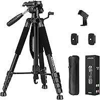 JOILCAN 74" Heavy Duty Tripod for Camera & Phone, DSLR Video Stand Max Load 15LB, Travel Compatible Canon iPhone Nikon Sony