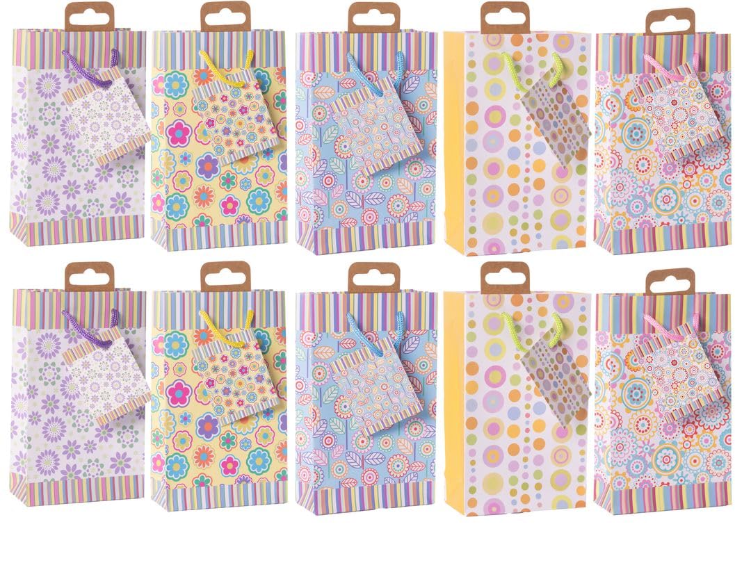 Laro Mini Premium Geschenktüten 10-100 Stk Mini Glitter, Anzahl:100, Muster Tüten:Tiere Mini