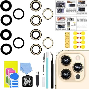 LEAFE for iPhone 14 Pro/iPhone 14 Pro Max Camera Lens Replacement | 2 Set OEM Original Back Rear Camera Lens Glass Replacement Kit for iPhone 14 Pro/14 Pro Max with Pre-Installed Adhesive