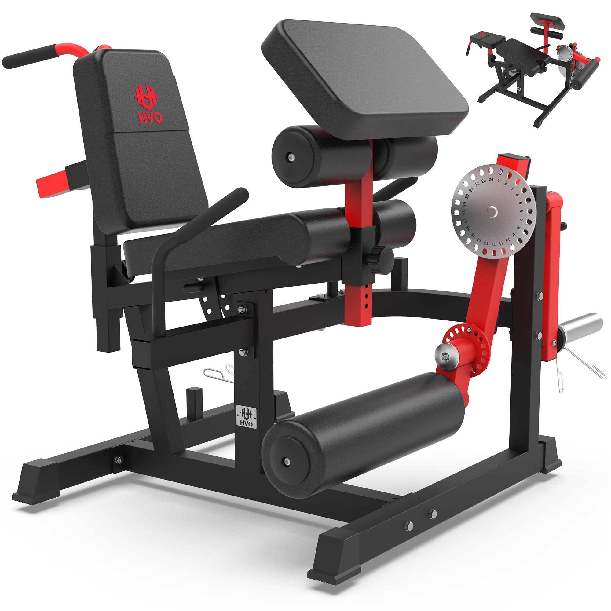 HVO Leg Extension and Curl Machine - Leg Extension Machines for Home Gym Leg Hamstring Workout Lying Seated Adjustable