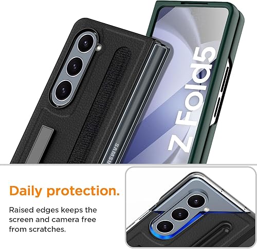 Miniatura 5 de AICase Funda con función atril para Galaxy Z Fold 5, protector de pantalla integrado con soporte desmontable para S Pen 360, funda protectora de