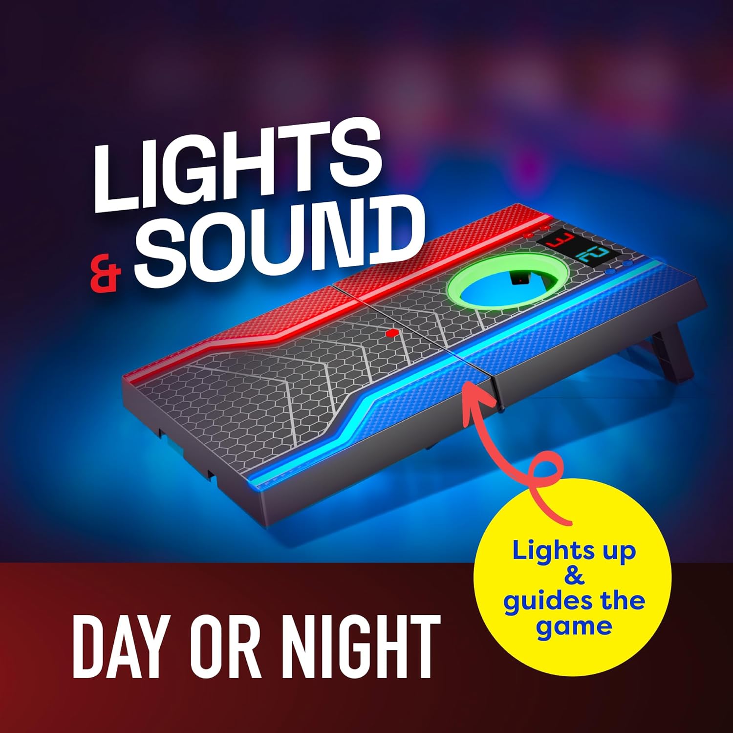 Electronic Cornhole Board Set, Auto Scoring, 1 Corn Hole Board, 1 Remote & 8 Bean Bags, Outdoor & Camping Games Gift Ideas, Birthday Gifts for Kids Teens Adults Boys Girls, 8-12 Year Old Boy Gifts