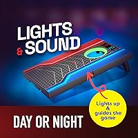 Vista 5 de Juego de tablas de cornhole electrónicas, puntuación automática, incluye 1 tablero de cornhole, 1 control remoto y 8 bolsas de frijoles