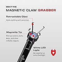 Vista 2 de NoCry Herramienta de recogida de garra magnética flexible con luz LED brillante - Herramienta de recogida magnética retráctil de 27.7 pulgadas