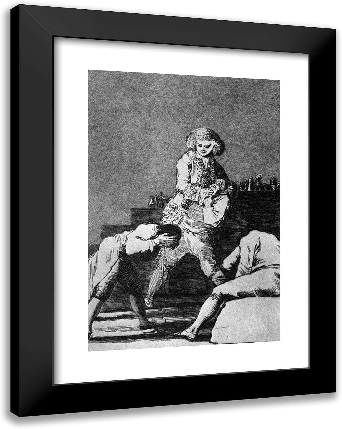 ArtDirect Goya, Francisco 19x24 Gold Ornate Framed Art Print with Double Matting Titled: To the Count Palatine