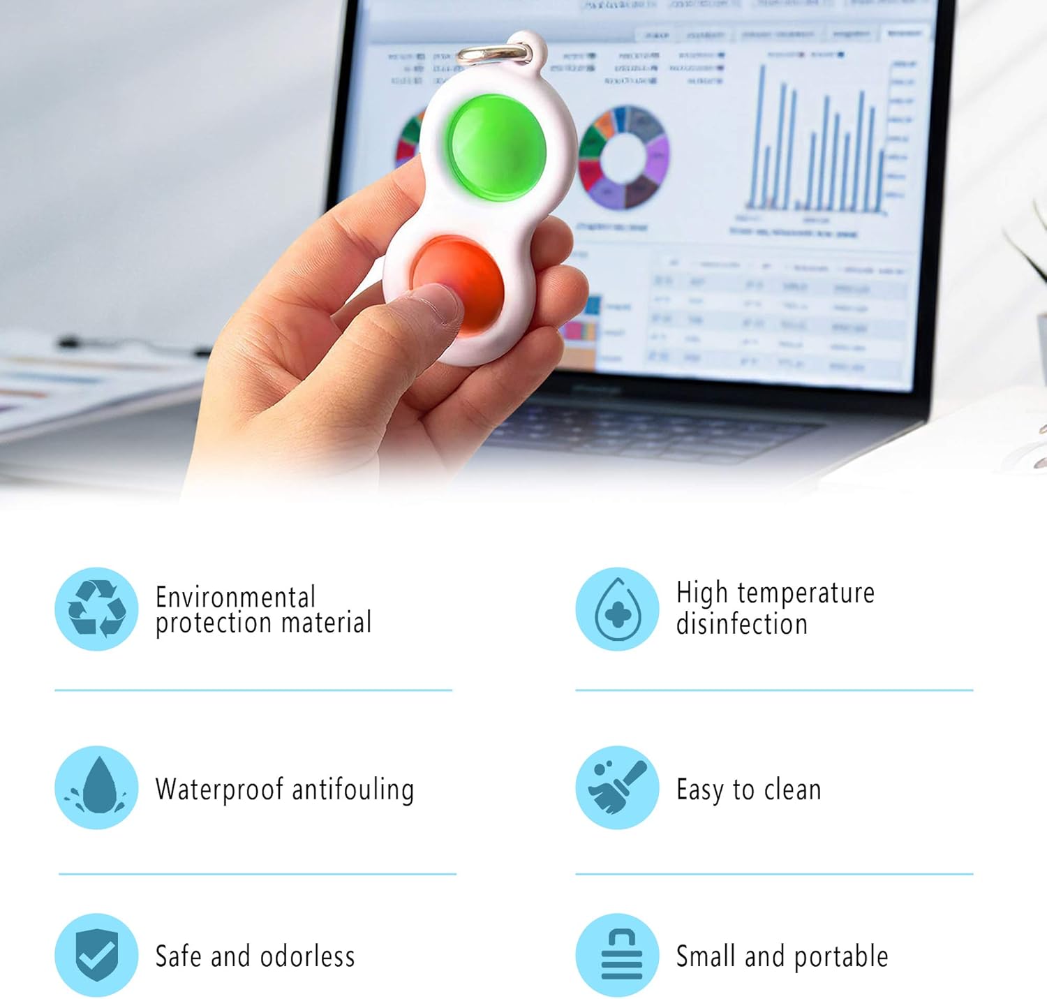 Simple Dimple Fidget Toy, 4 Pcs Baby Sensory Fidget Toys, Stress Relief