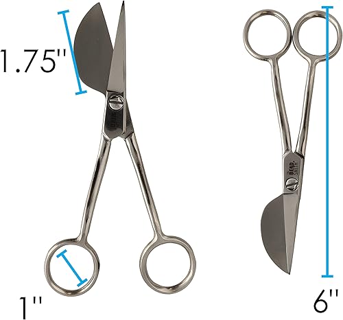 Miniatura 5 de The Beadsmith Tijera de apliques – 6 pulgadas, borde de cuchillo de pico de pato, mango en ángulo, tornillo de tensión ajustable – forma de paleta