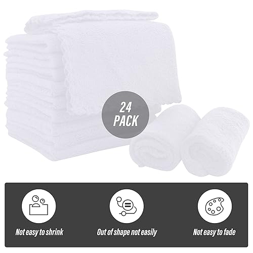 Miniatura 10 de Sunny zzzZZ Paquete de 24 paños para bebé ultra suaves, 10 x 10 pulgadas, ropa de lavado extra absorbente de forro polar coral para bebés, bebés y