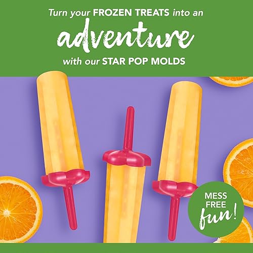 Miniatura 3 de Tovolo Star Ice Pop - Molde para paletas de hielo protector contra goteo base resistente 4 onzas líquidas juego de 6 rosa