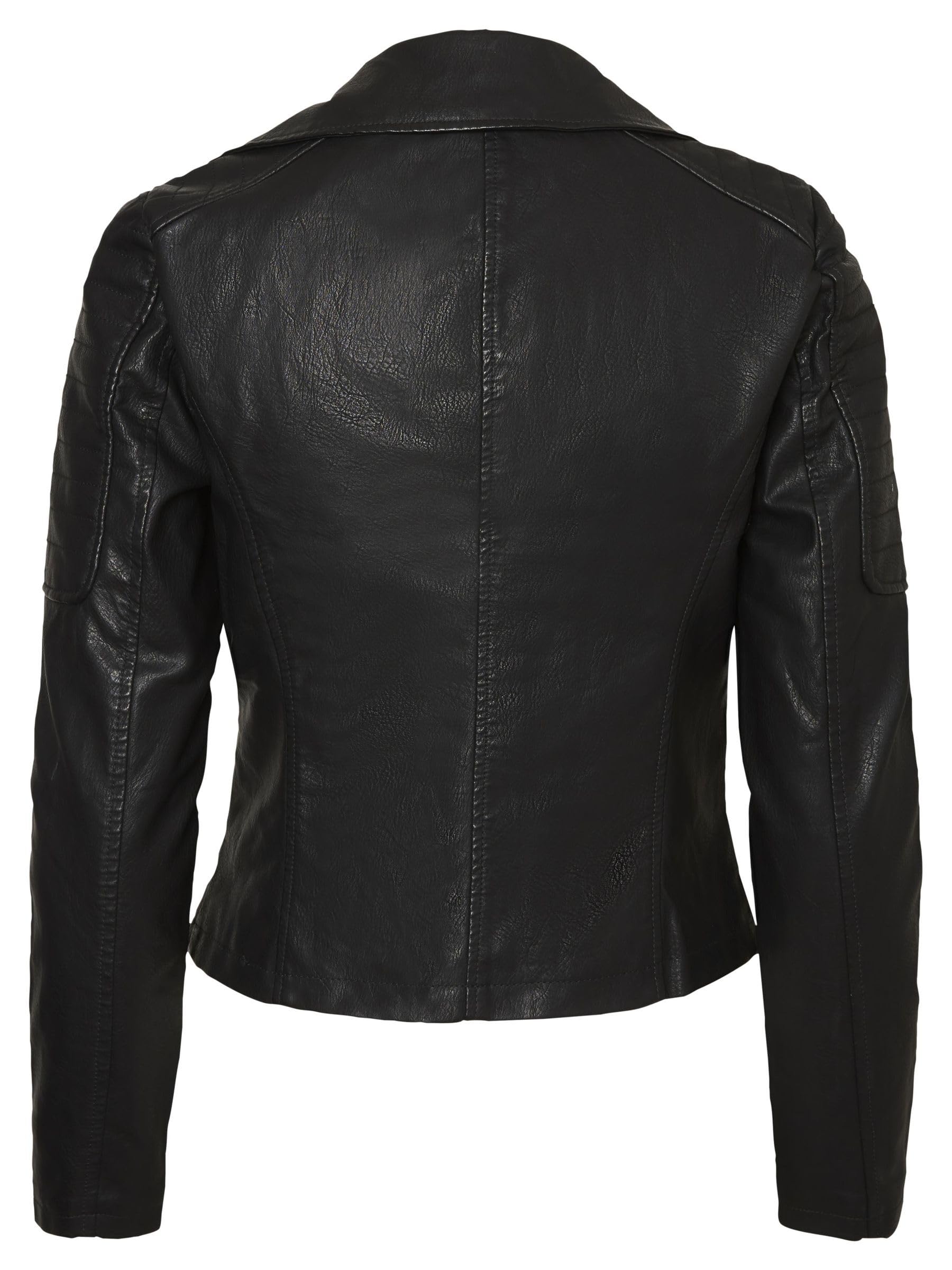 NOISY MAY Veste en Simili Cuir pour Femme Veste de Motard Veste de Transition Manches Longues Chemise Veste en PU NMREBEL