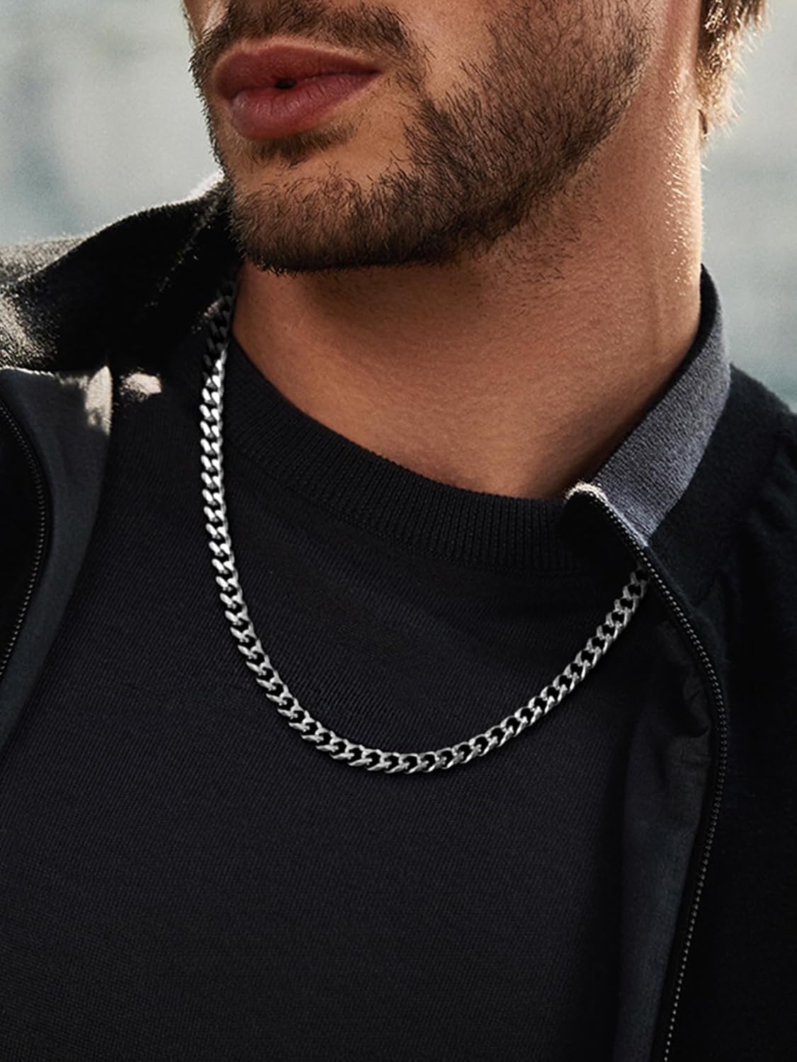 Stainless Steel Cuban Chain Necklace for Men Women, Real Gold/Black Plated Mens Chain Curb Chains, 3/5/7/10/12mm width, 18, 20, 22, 24, 26, 28, 30 Inch Jewelry Gift - Image 2