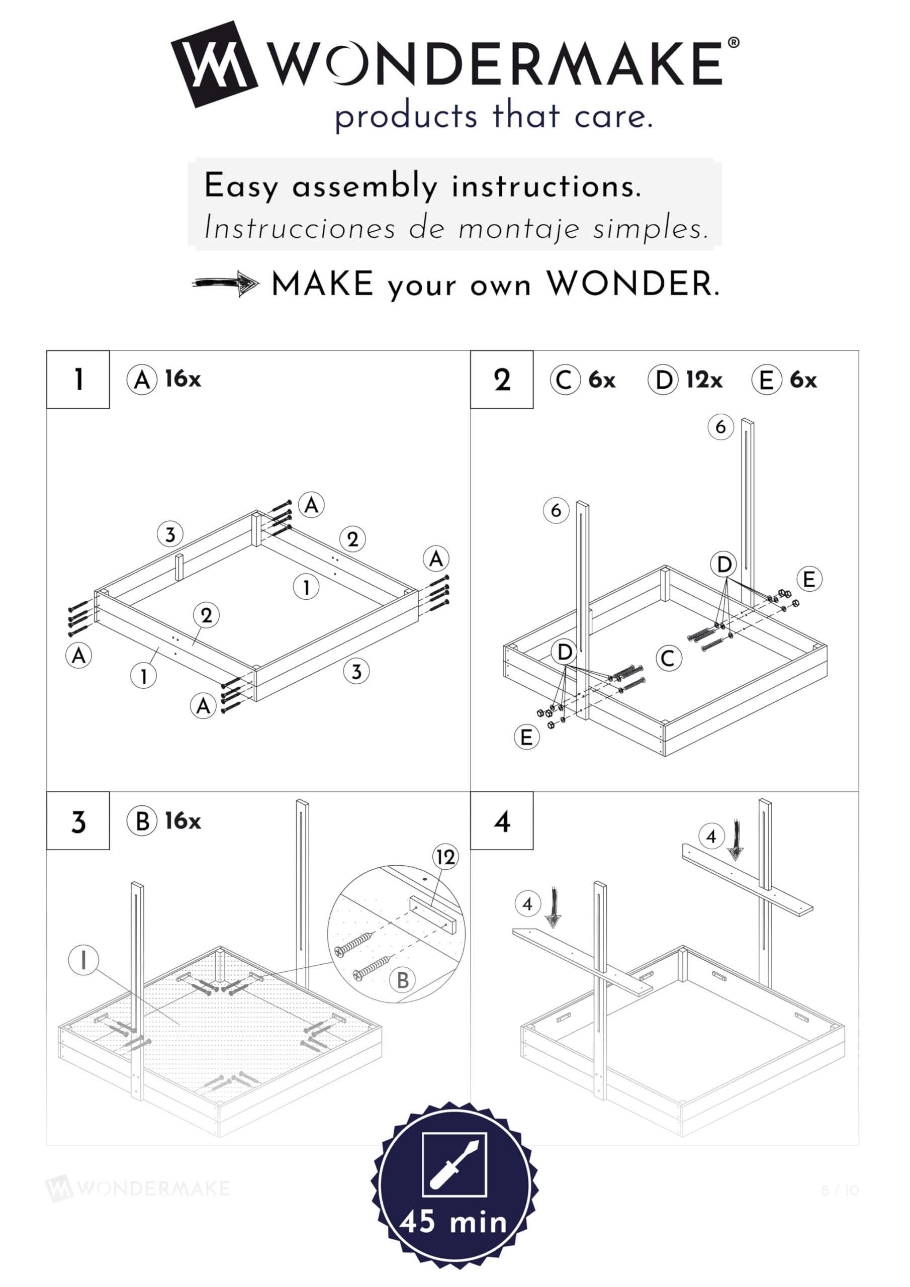 WONDERMAKE® Design Zandbak Met Modderkeuken, Dak, Deksel OXFORD 420D Vliesfolie, Vierkante Houten Zandbak Afsluitbaar Buitentuin Voor Kinderen, Wit Zilver 4065827310080