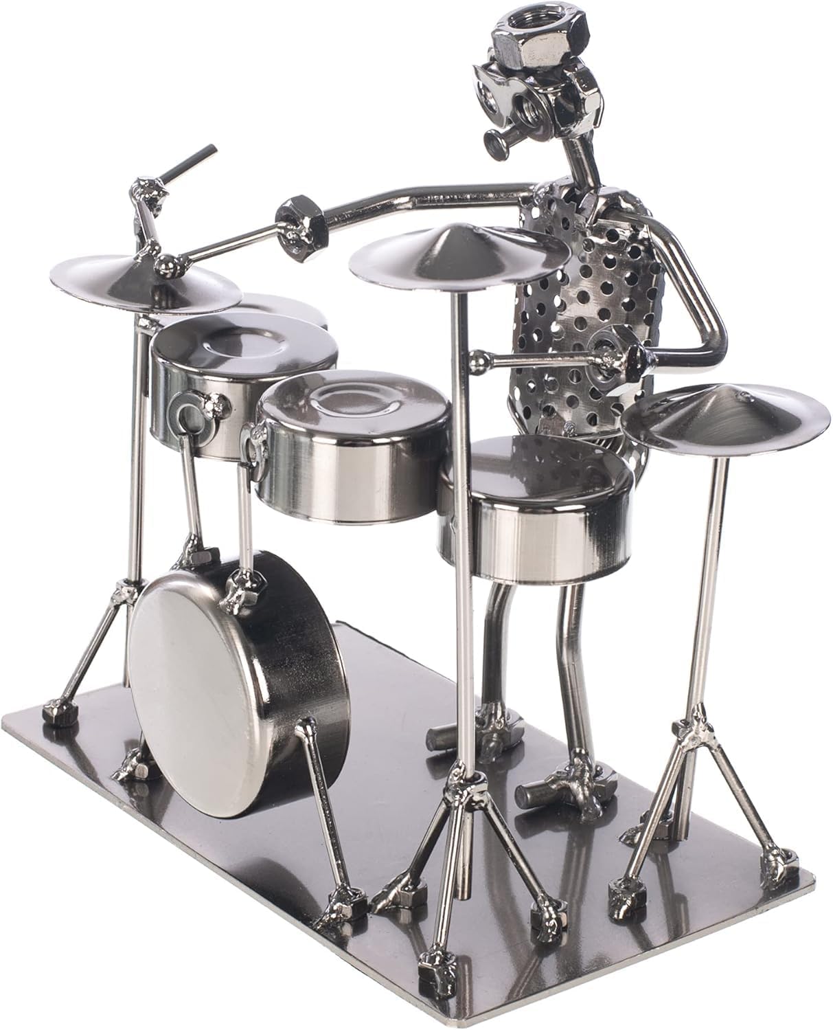 Broadway Gifts 7.3" Silver Metal Drummer Figurine Decoration - Image 3