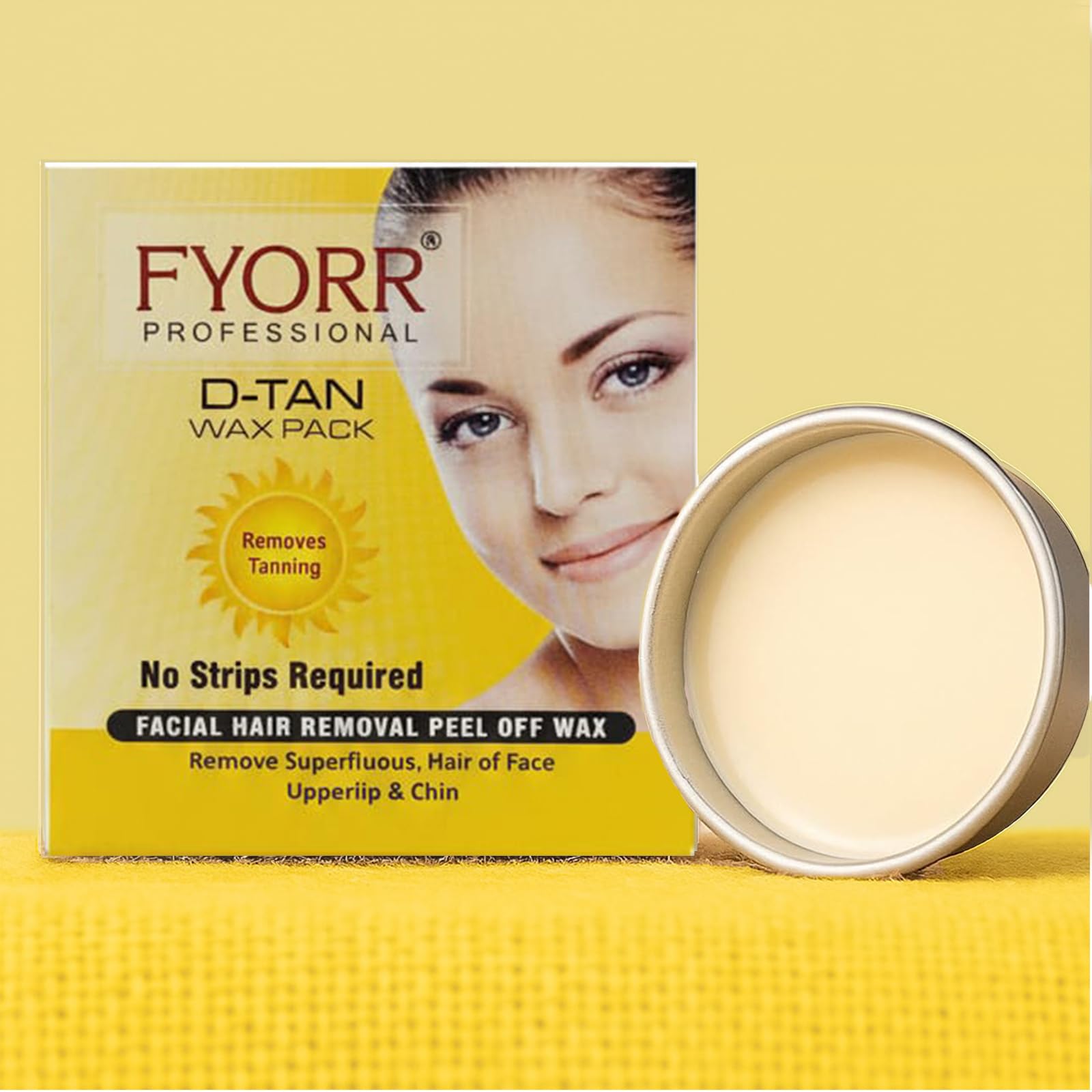 FYORR DTan Facial Katori Peel-Off Wax – Gentle Hair Removal for Face, Upper Lips, Eyebrows & Chin – Smooth, Soft & Glowing Skin | No Strips Needed |100% Skin-Friendly | 80gram