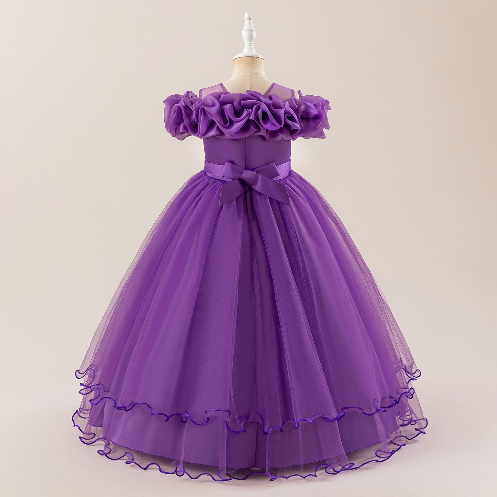 Vestido Elegante niña 7-12 años Hombros Descubiertos tutú, Boda Fiesta Informal