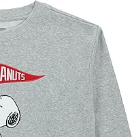 Vista 4 de Peanuts Snoopy - Sudadera de moda para mujer, cuello redondo, con parche de chenilla y mangas bordadas, sudadera de Snoopy