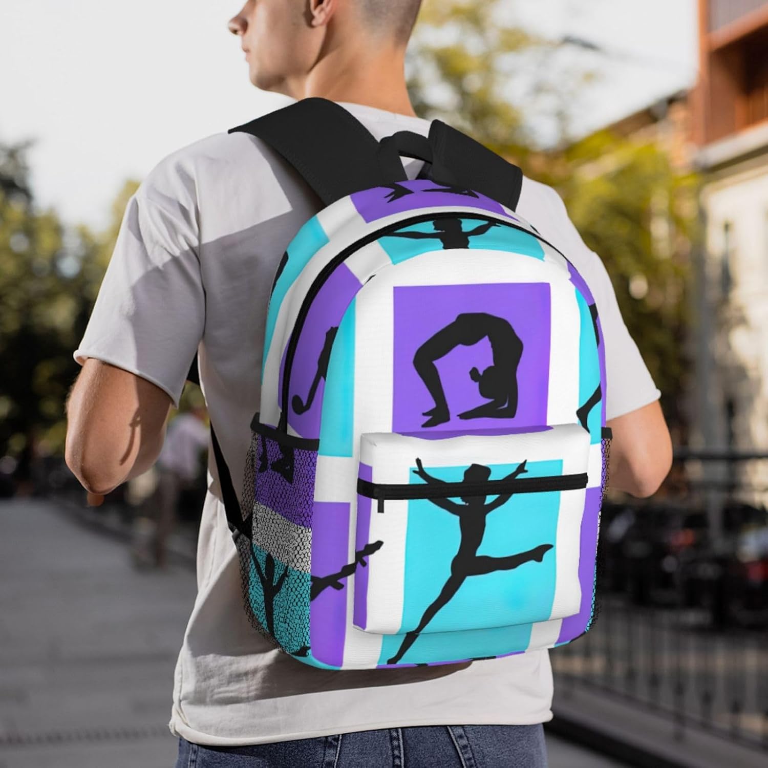 Gymnastics Game Print Backpack For Men And Women Lightweight Backpack Casual Daypack For Workplace Travel