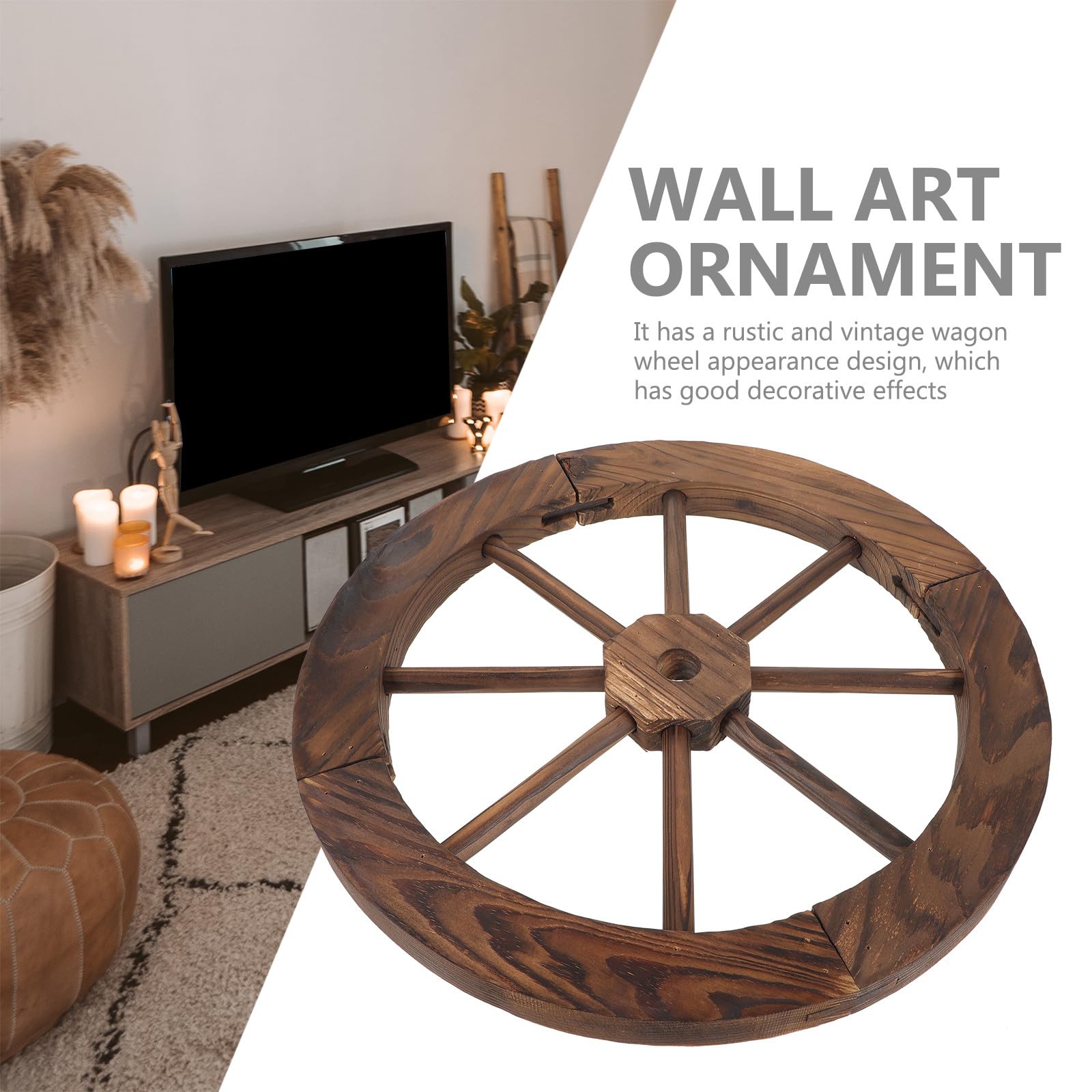 UKCOCO Wanddekoration Rad 40cm Durchmesser Rundes Raddekor für Gartenwand und Hochzeitsfeier im Vintage Stil
