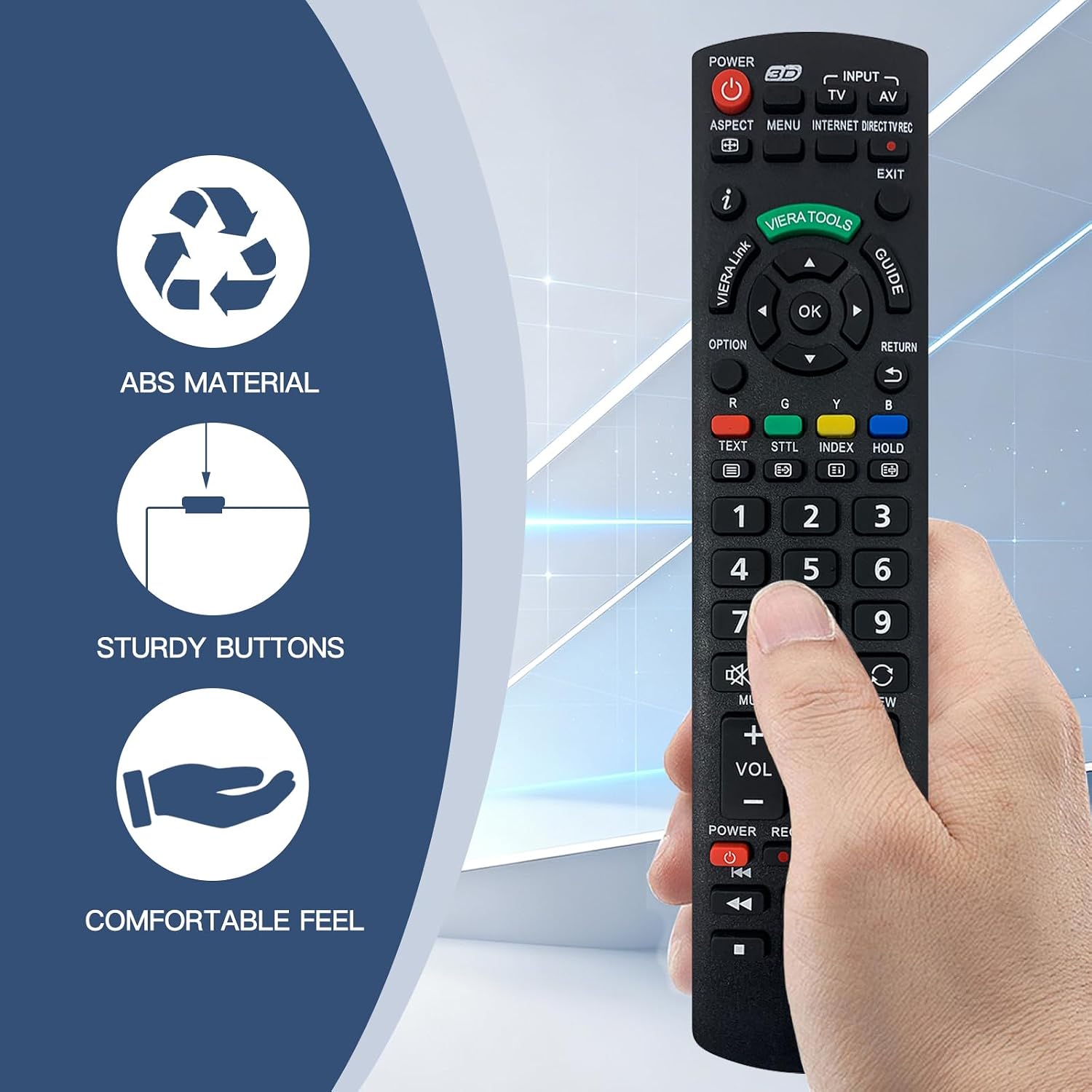 Universal Remote Control for Panasonic TV Remote Control Works for All Panasonic Plasma Viera HDTV 3D LCD LED TV/DVD Player/AV Receiver - No Program Needed image 5