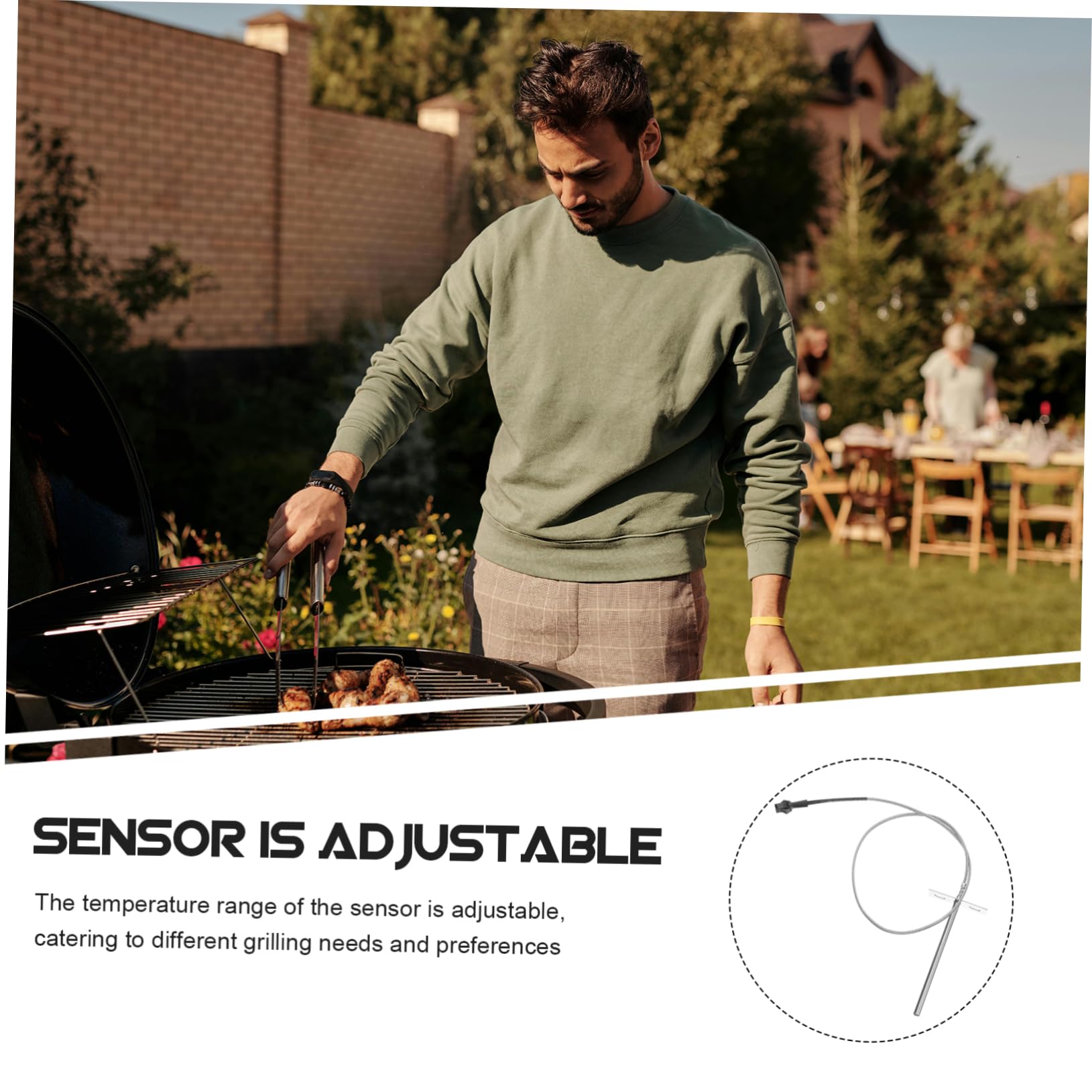 Abaodam 3 Juegos Sensor de temperatura sensor temperatura termómetro barbacoa parrilla accesorios cocinando sonda de temperatura para probeta de temperatura Acero inoxidable Silver