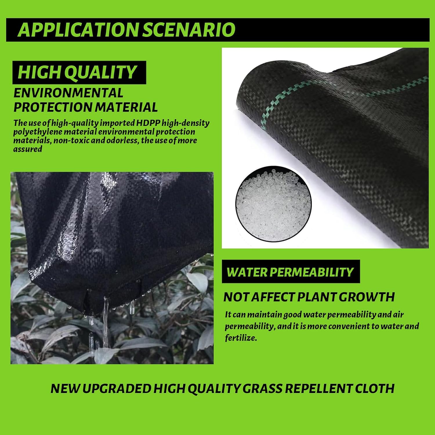 6x100FT Weed Barrier Landscape Fabric Heavy Duty, 3.2oz Durable Geotextile Fabric, Weed Block Gardening Ground Cover Mat, Weed Control Garden Cloth for Landscaping, French Drains, Yard Driveway