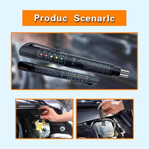 Miniatura 7 de 1 bolígrafo de prueba de líquido de frenos de automóvil, DOT345, herramienta de prueba de contenido de humedad de aceite de frenos con 5 indicadores