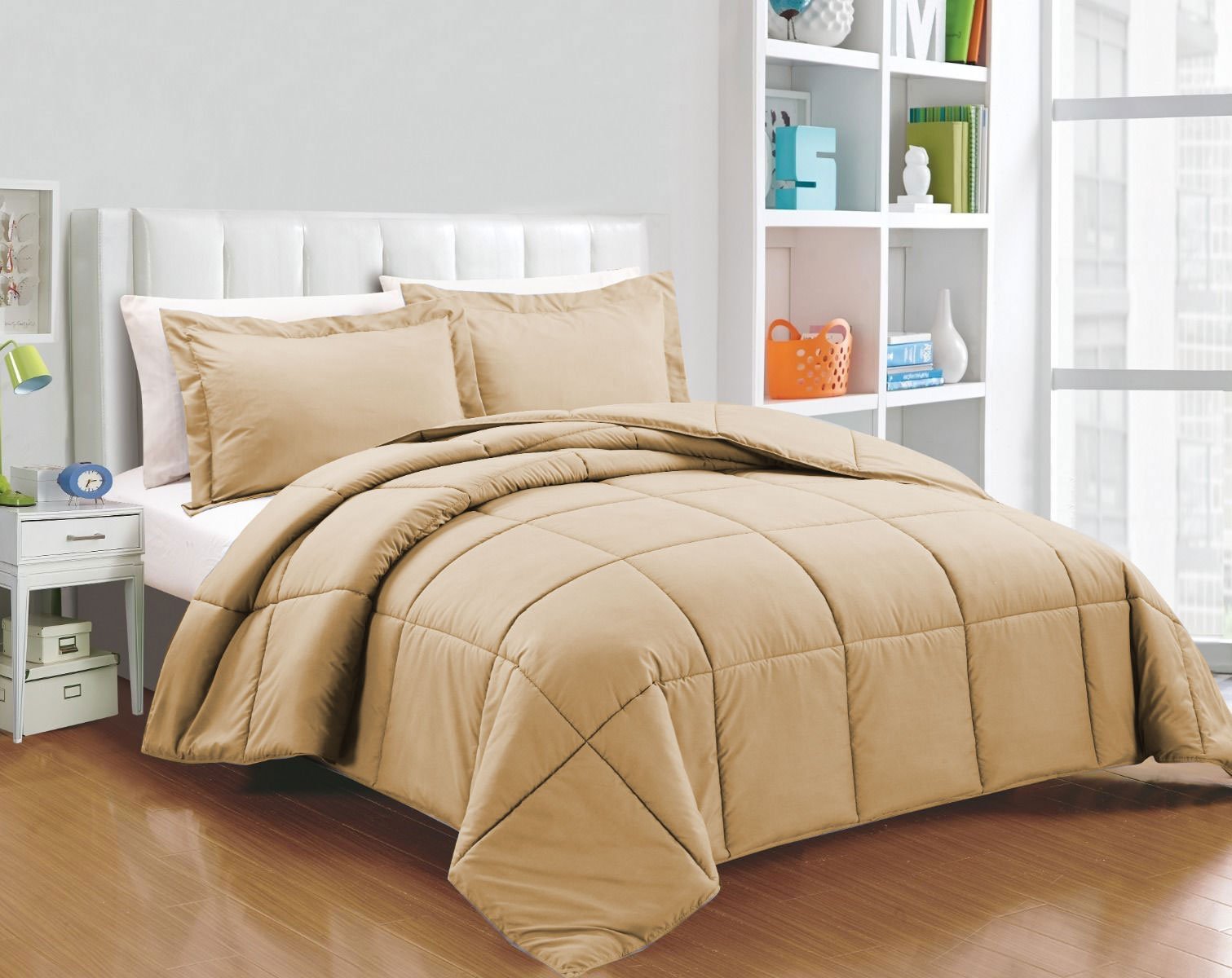 Edredón de algodón egipcio Super King beige: juego de 3 piezas y 600 hilos de puro lujo