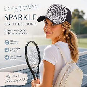 Rhinestone Baseball Cap Adjustable Bling Trucker Hat for Outdoor,Unisex