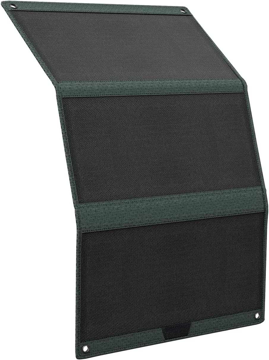 30 Watt Solar Panel PWS33 Foldable Waterproof ETFE Portable Charger with 18V USB-C Fast Charging, Compatible with Power Stations for Off-Grid Living Camping, RV, Emergency & Backpacking