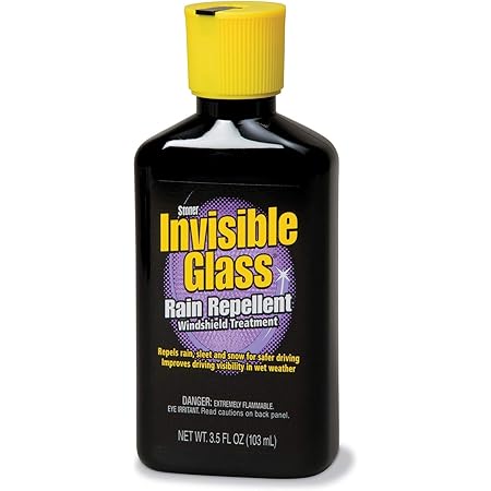 Invisible Glass 91481 Rain Repellent Rain Shield for Glass, Cleaner to Remove Mist Window Film, Invisible Glass Shield Against Rain and Snow, 3.5 Fluid Ounce