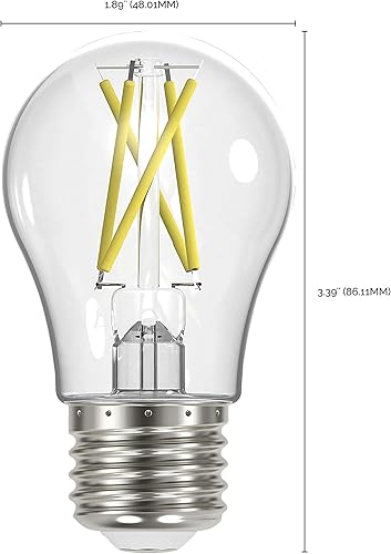 Miniatura 7 de SATCO S12406 - Bombillas de filamento LED regulables vintage de alto lúmenes, 8.2 W, 120 voltios, A15, luz blanca suave, 3000 K (6 bombillas LED)
