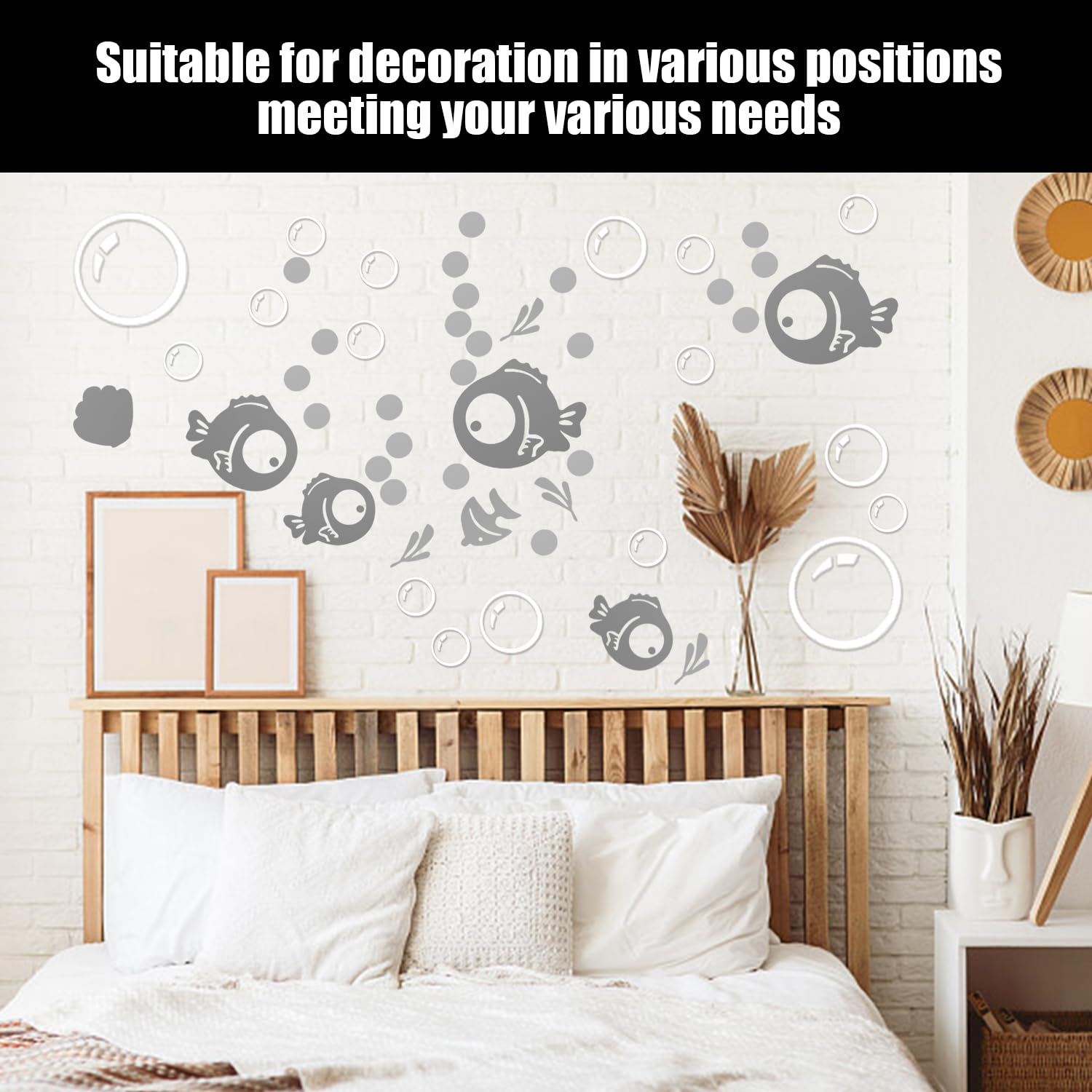 Set Di Piccoli Pesci: Adesivo A Parete Acrilico, 1 Set Di Adesivo Murale Vescicale, Adesivo Per Pareti Del Bagno Creativo, Decorazione Di Adesivi Della Casa