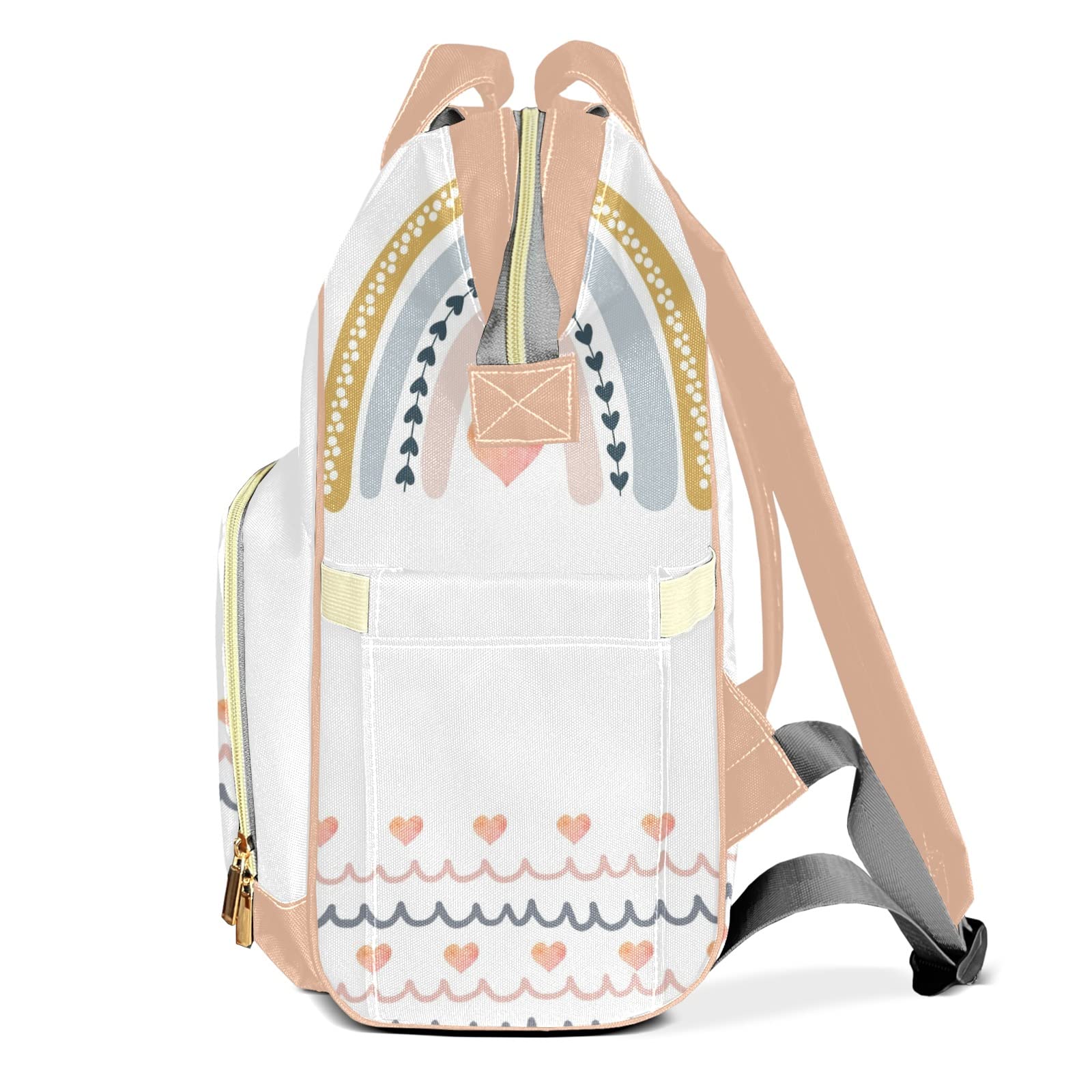 Cute Watercolor Rainbow Diaper Bag Backpack Multifunction Bags with Changing Pad Unisex Stylish Travel Back Pack Nappy Custom Bag for Moms Dads