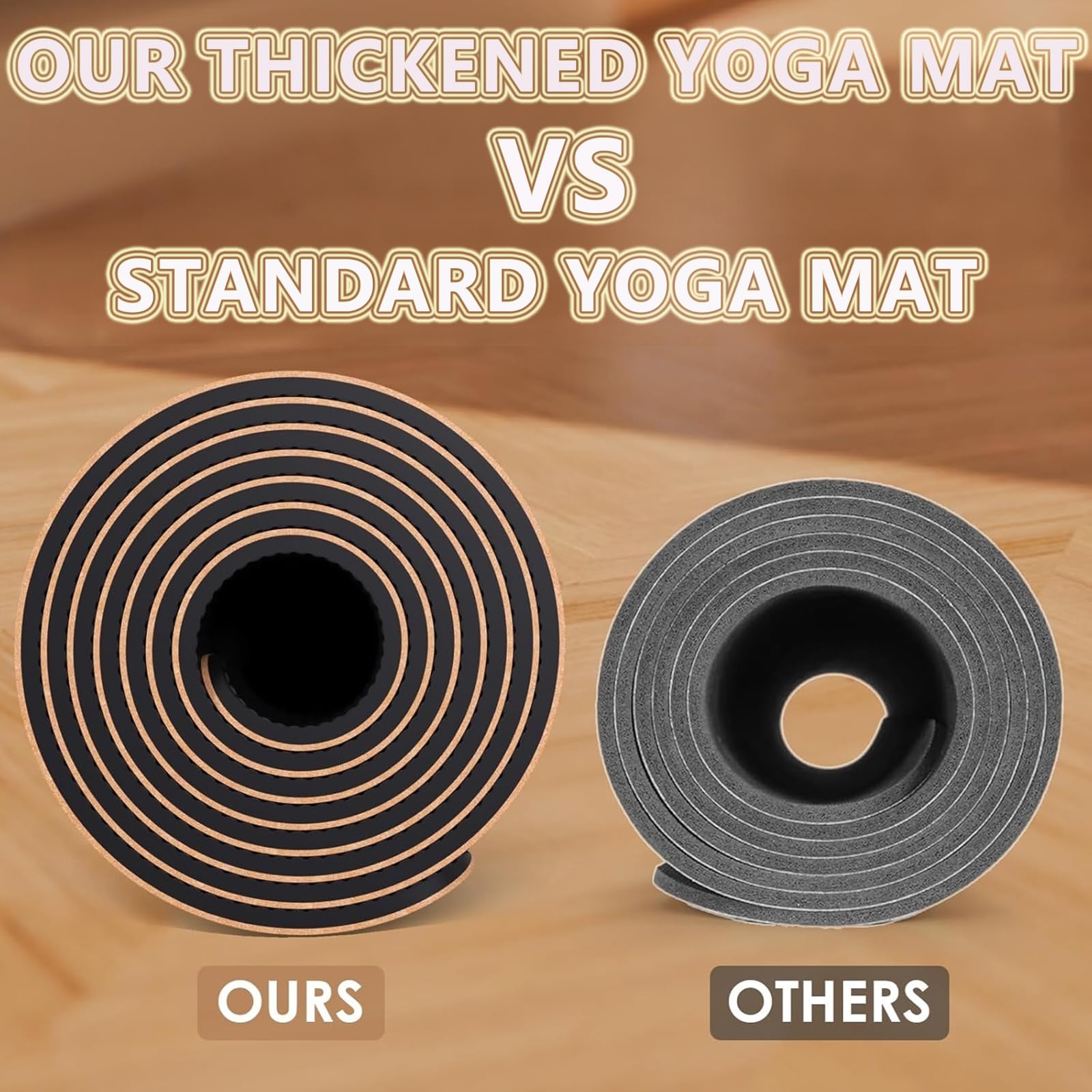 Hixingo Tapis de Yoga Antidérapant, Style Simple Tapis Yoga Epais Pliable Portable Gym Absorbant Mat pour Fitness a la Maison Voyage Gymnastique Fitness Sport Musculation
