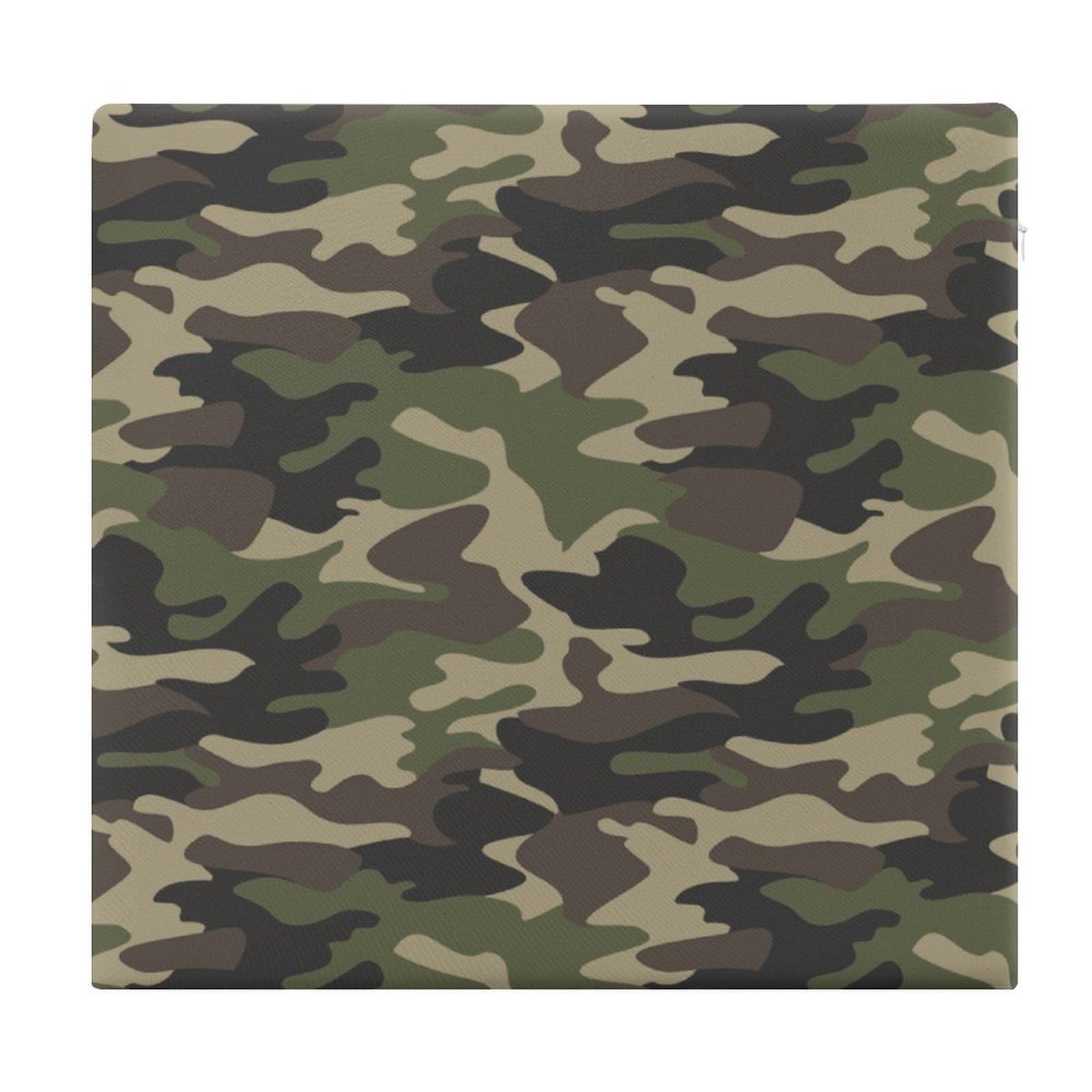 JZemdybill Chair Pad, Green Camo Print Seat Pad, Square Chair Cushion for Yoga Living Room Balcony