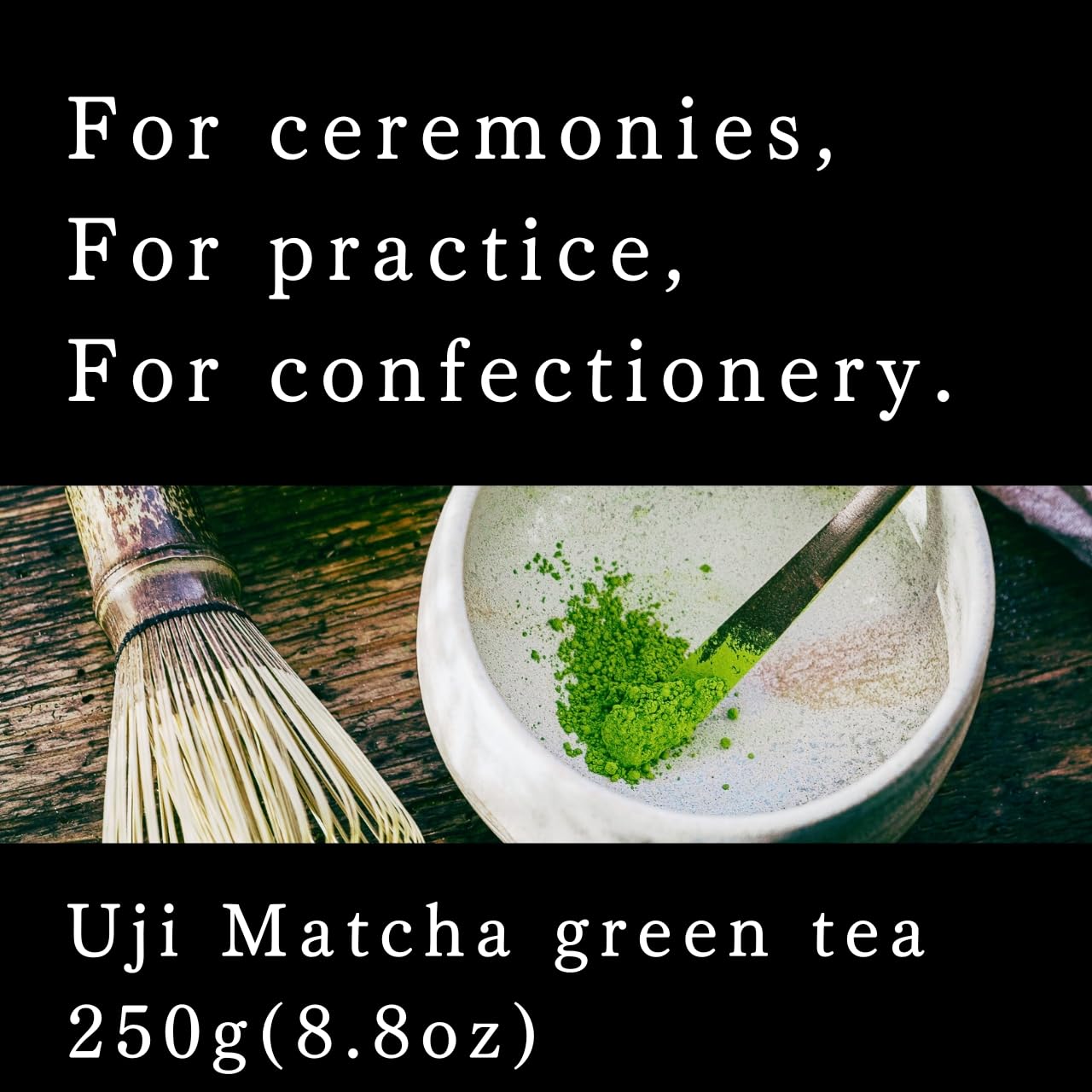 Uji Matcha Green Tea Powder - Premium Ceremonial Grade - 100% Pure Organic from Kyoto Uji, Japan - (8.8oz/250g)【KYOTO - YAMASHIRO】