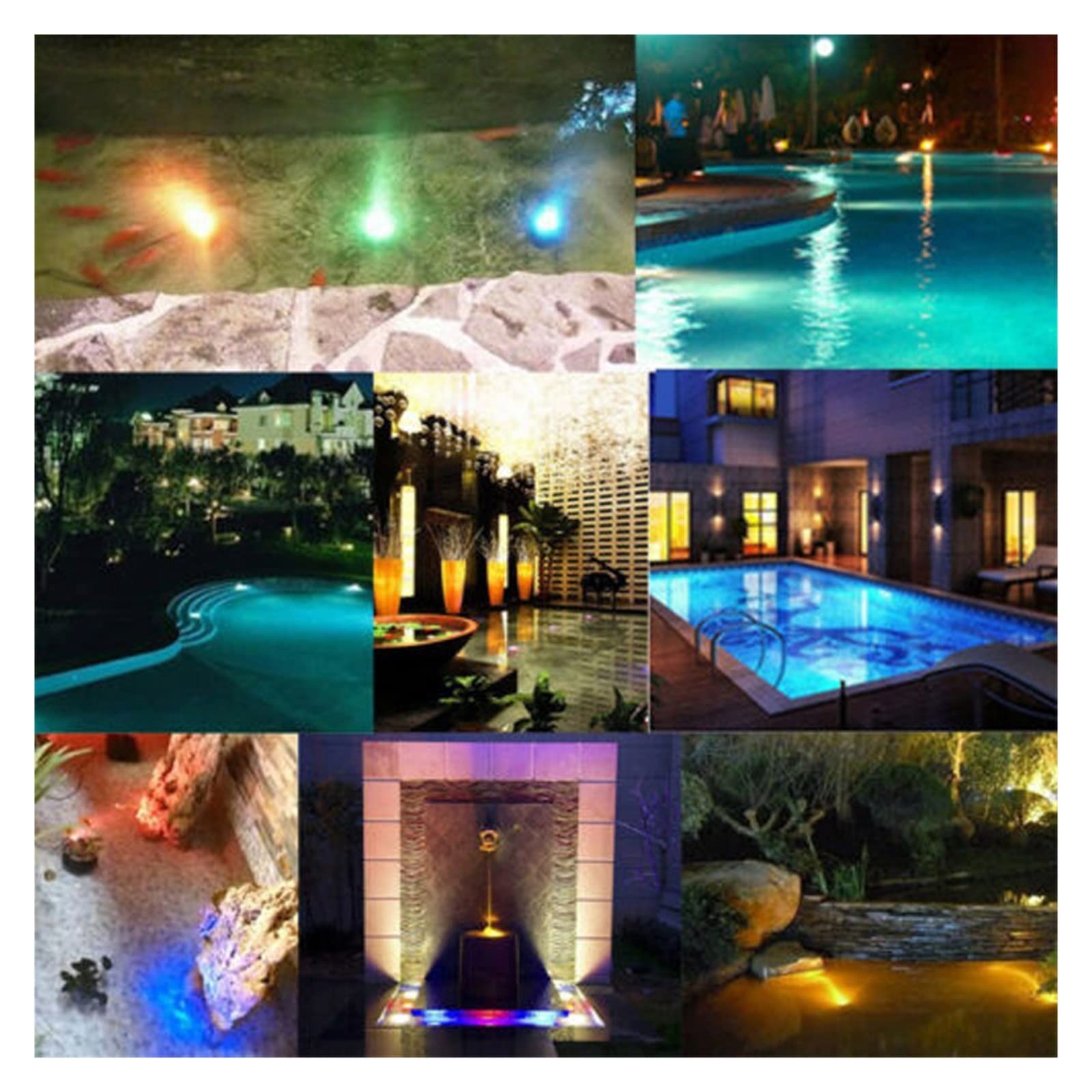 RGB piscina luces sumergible estanque IP68 impermeable bajo el agua acuario focos 36 LED jardín paisaje césped luz Bajo Consumo De EnergíA(6pcs)