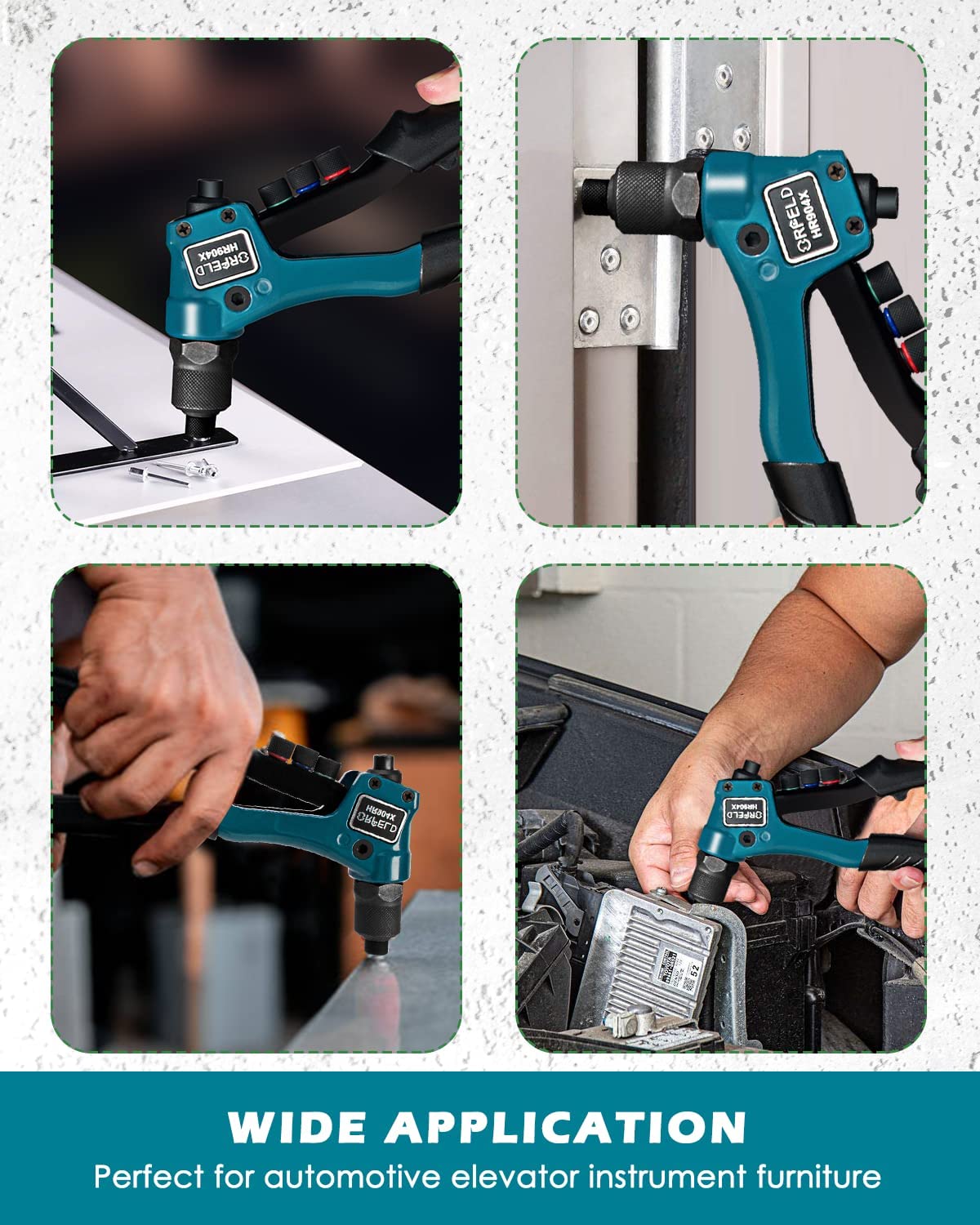 ORFELD Pop Rivet Gun, Onehand Rivet Gun With 4 Toolfree