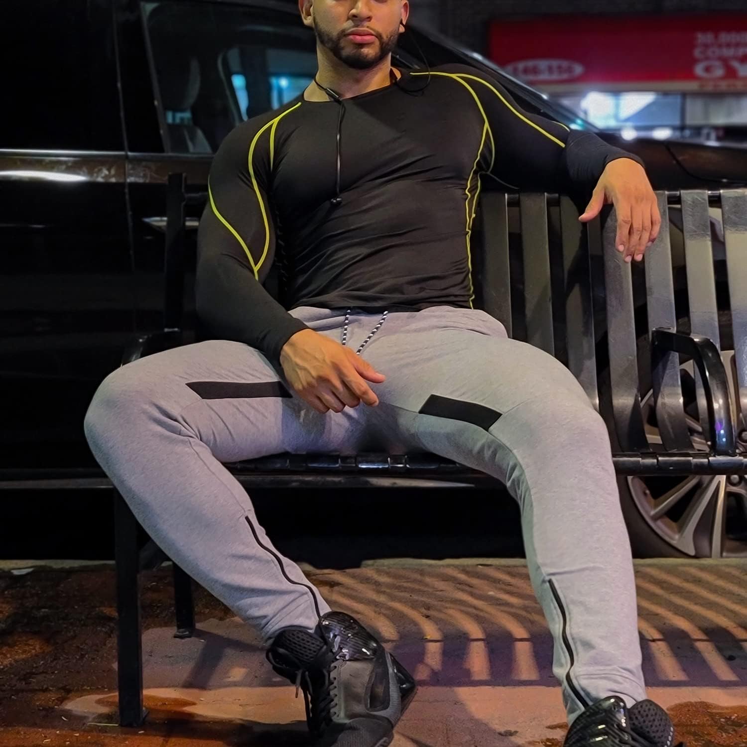 BROKIG Men Fitted Gym Sweatpants,Casual Slim Workout Jogger Pants with Zipper Pocket Bodybuilding Athletic Tapered Pants - Image 3