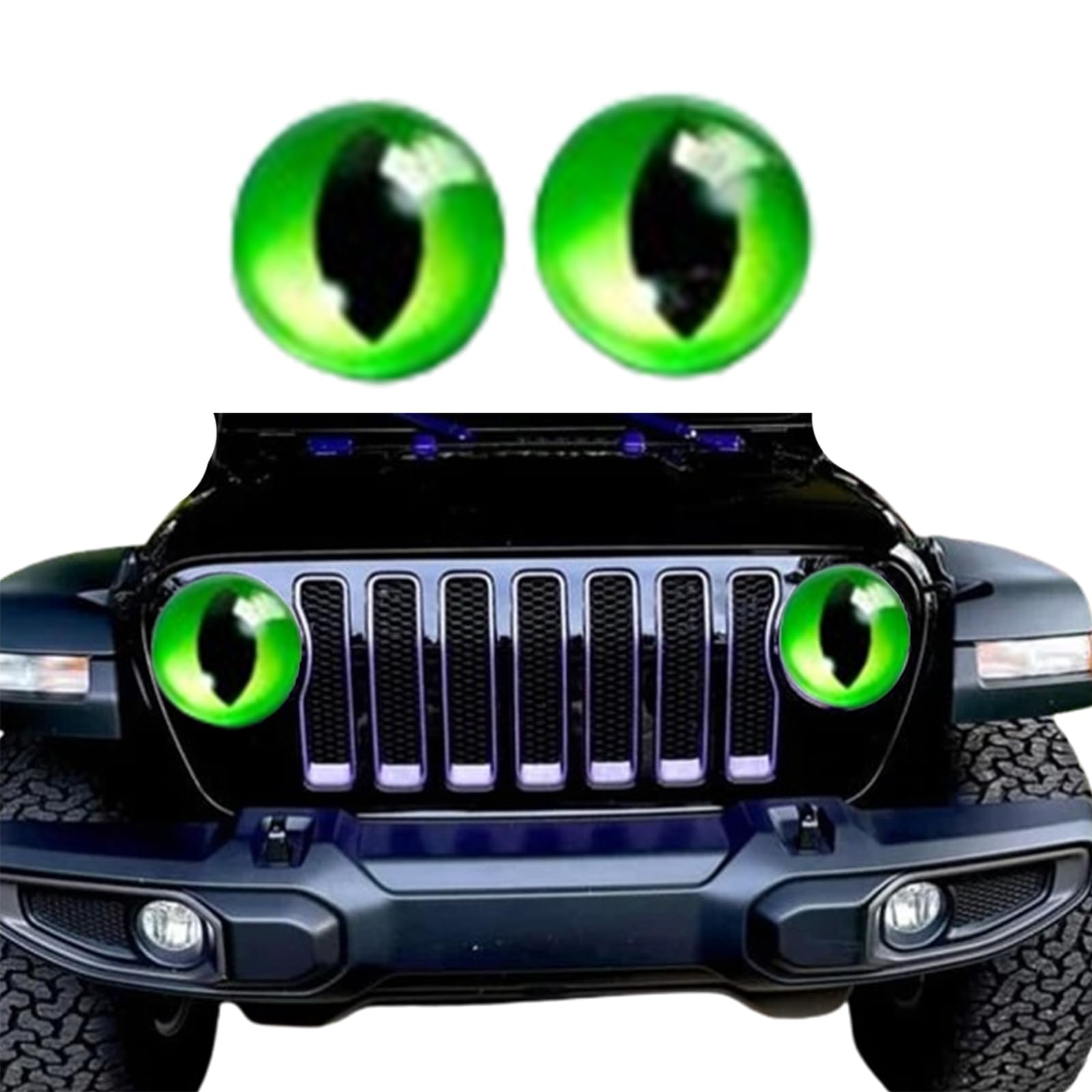Beast Eyes Headlight Decals Pair,Funny DIY Decals for Truck Car Body Window Bumper Decoration Headlight Decal 3D Stereo Eyes Stickers Decal Round Headlight Decal(2Pcs 8In) (U)